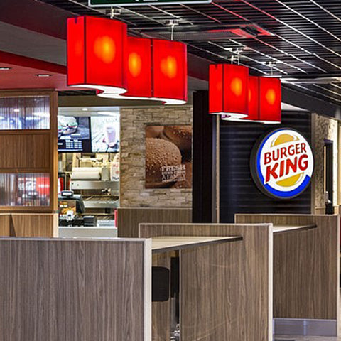 A modular light fixture made for Burger King by Iberian lighting