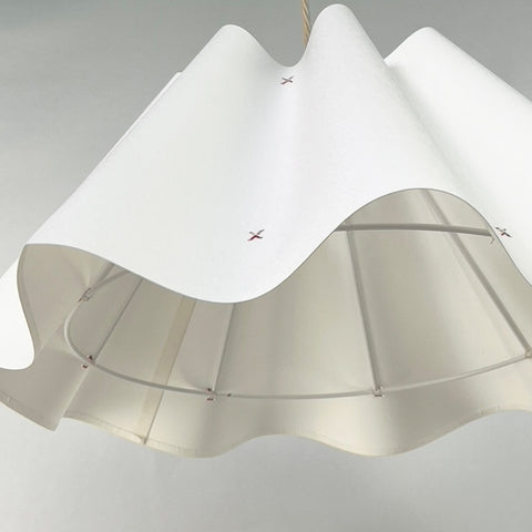 A White Camber Wavy Pendant Lampshade by Iberian Lighting