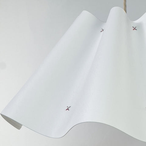A White Camber Wavy Pendant Lampshade by Iberian Lighting