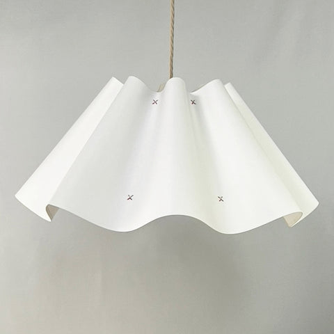 A White Camber Wavy Pendant Lampshade by Iberian Lighting