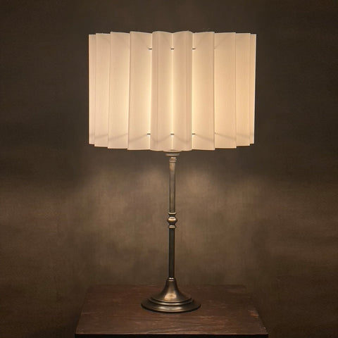 The Concertina Pleated Drum Table Lampshade by Iberian Lighting