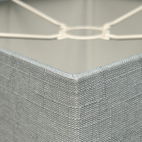 A close up view of the Cube Grey Linen Lampshade