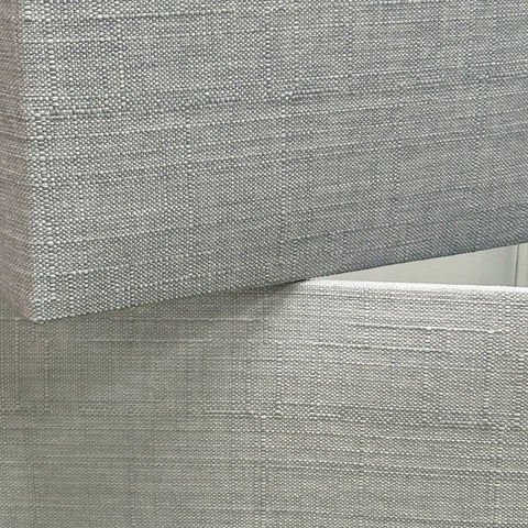 A close up view of the Cube Grey Linen Lampshade by Iberian Lighting