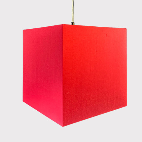Cube Red Silk Lampshade