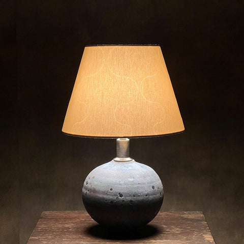 Embossed Empire Lampshade by Iberian Lighting and Lamp base by Ashdown Pottery