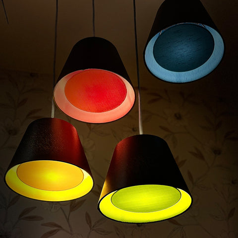 A group of Geode Pendant lampshades by Iberian Lighting