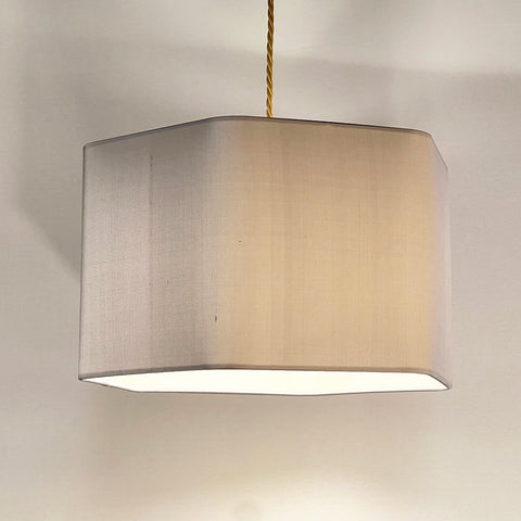Hexagon Grey Silk Lampshade