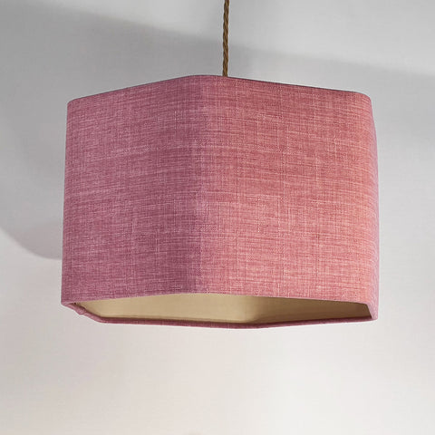 The Hexagon Pink Linen Lampshade by Iberian Lighting