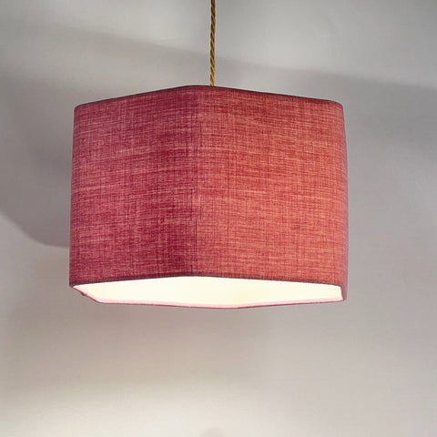 The Hexagon Pink Linen Lampshade by Iberian Lighting