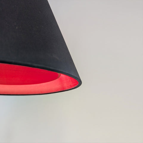 Close up view of the Red Geode Diffuser Empire Lampshade by Iberian Lighting