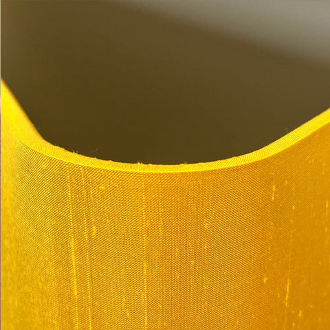 Close up view of the Triangle Sunflower Yellow Silk Lampshade