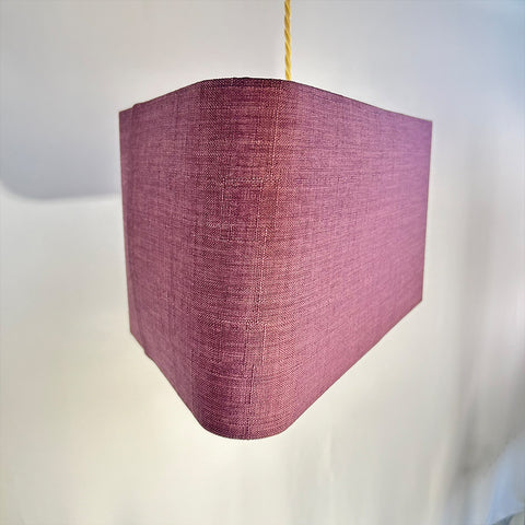 Alternate view of the Triangle Pink Linen Lampshade