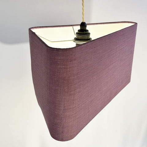 A top view of the Triangle Pink Linen Lampshade