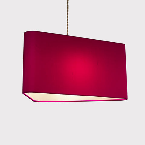 Triangle Pink Silk Lampshade by Iberian Lighting