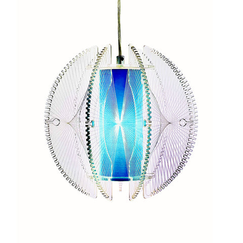 The Winchelsea Acrylic String Lampshade with a Blue Diffuser