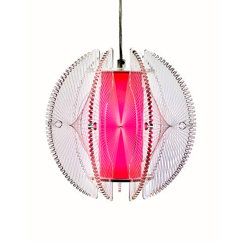 The Winchelsea Acrylic String Lampshade with a Pink Diffuser
