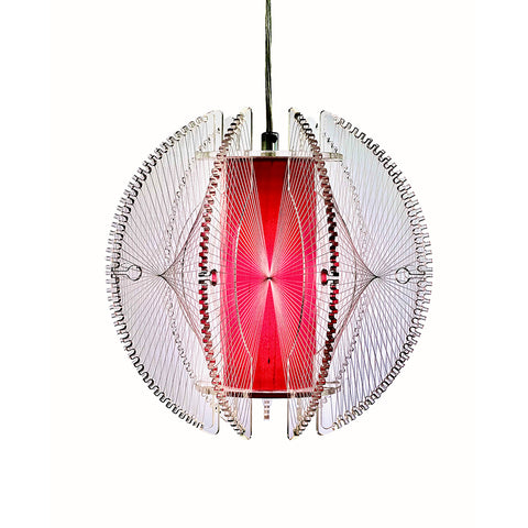 The Winchelsea Acrylic String Lampshade with a Red Diffuser