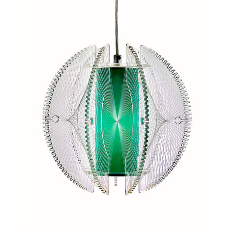 The Winchelsea Acrylic String Lampshade with a Green Diffuser