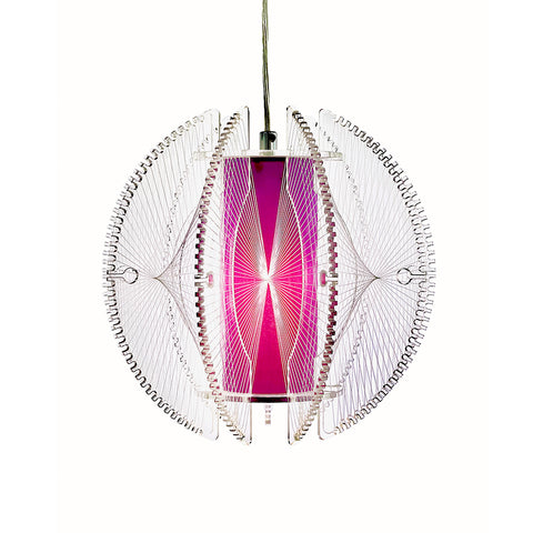 The Winchelsea Acrylic String Lampshade with a Purple Diffuser