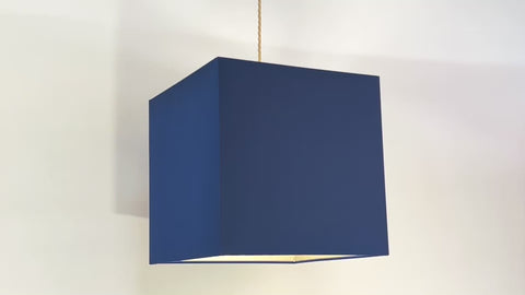 Cube Blue Silk Table Lamp by Iberian Lighting