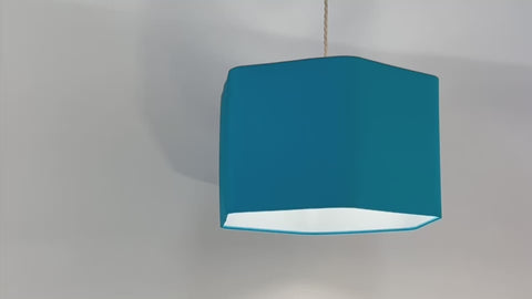 The Hexagon Blue Silk Lampshade by Iberian Lighting