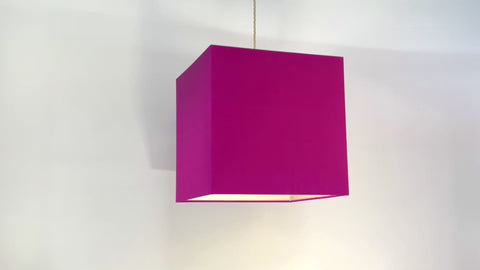 Cube_Magenta_Silk_Pendant_Lampshade