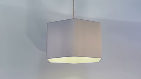 Hexagon Grey Silk Lampshade