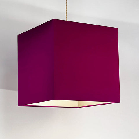 Cube Magenta Silk Lampshade