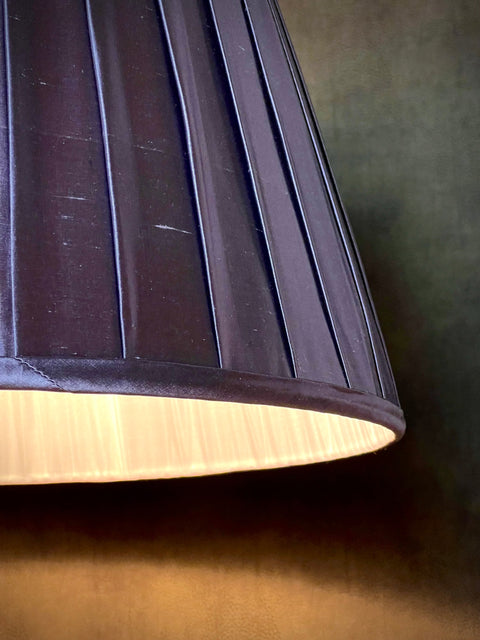pleated silk lampshade detail