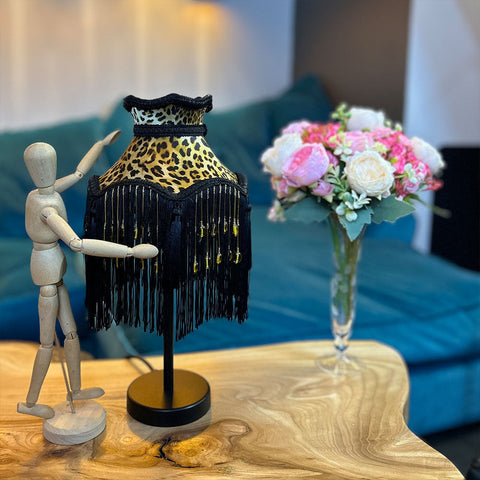 Iberian Lighting Small Animal Print Lampshade with Tassels