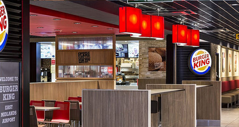 A modular light fixtures made for Burger King by Iberian lighting