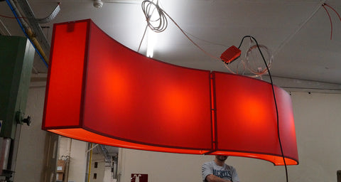 Behind the scenes light testing of the modular light fixtures made for Burger King by Iberian lighting