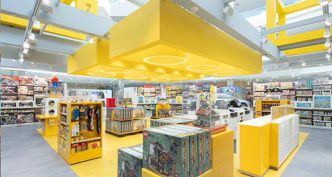 Bespoke Lego Yellow Drum Lampshades by Iberian Lighting