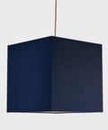 Cube Blue Silk Lampshade by Iberian Lighting