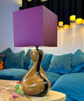 Cube Magenta Silk Table Lamp by Iberian Lighting