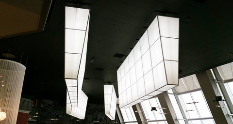 Europe's largest lampshades made by Iberian Lighting for the elegant Mariner Restaurant in the Crowne Plaza