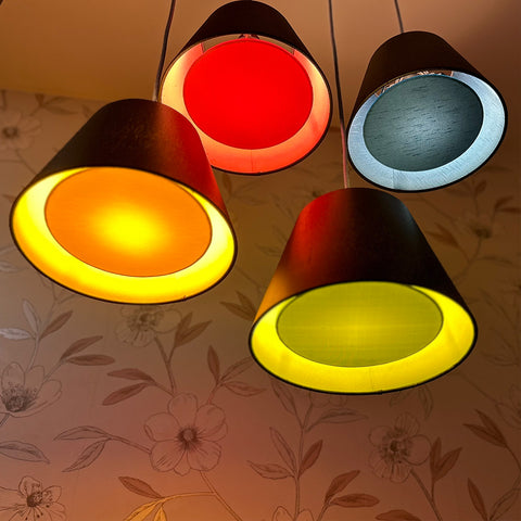 A group of Geode Diffuser Empire Lampshades by Iberian Lighting