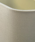 A close up view of the Hexagon Grey Silk Lampshade by Iberian Lighting
