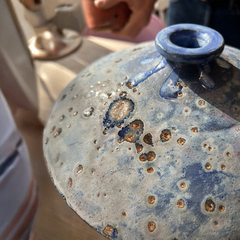 Onggi Blue Coolie Table Lamp