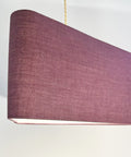 A side view of the Triangle Pink Linen Lampshade